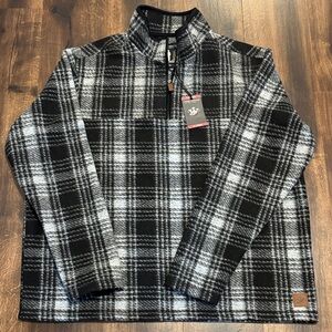 John Wayne Plaid Pullover Fleece 1/4 Zip NWT